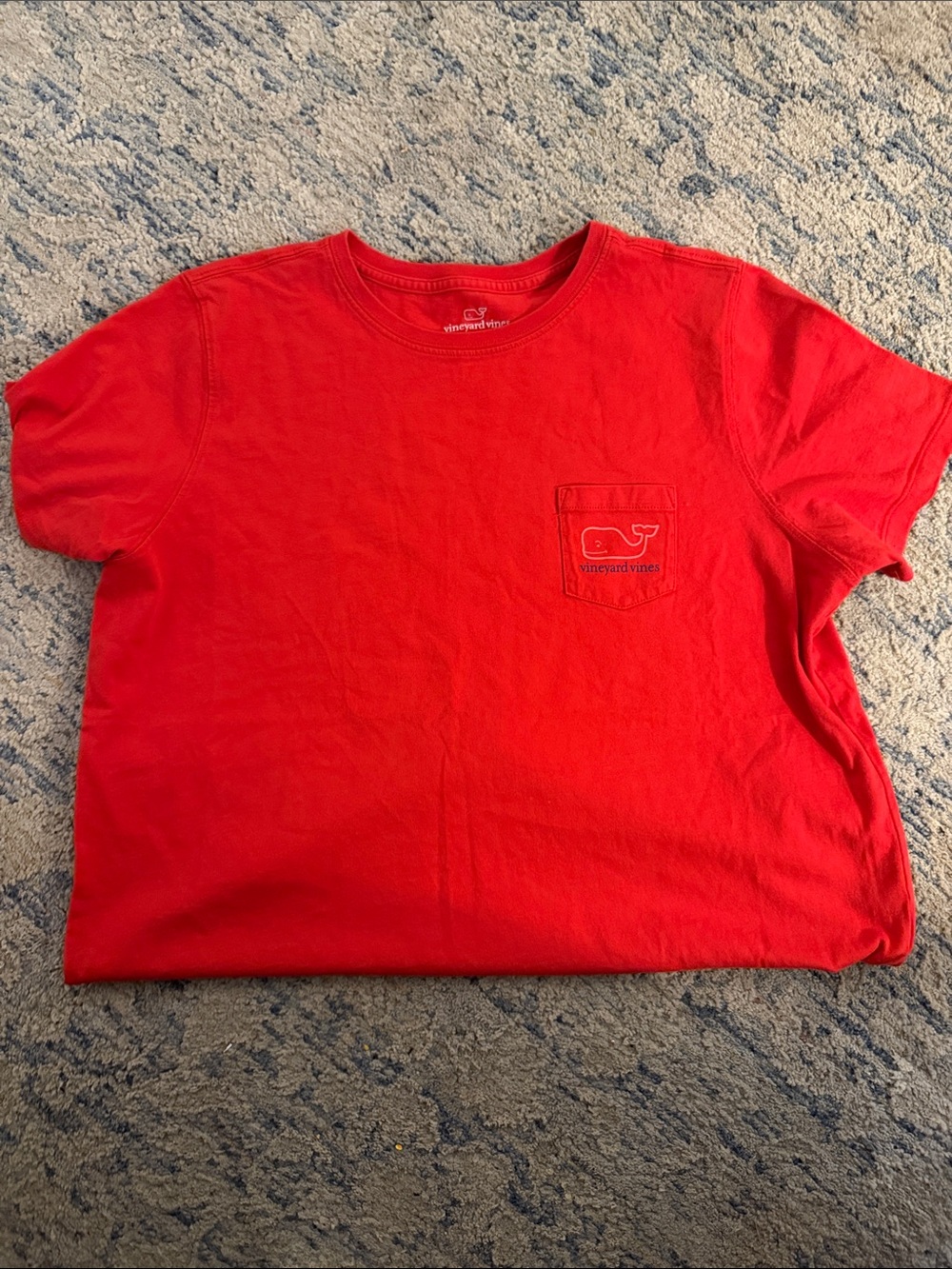 Vineyard Vines Kids Bright Red Pocket Tee